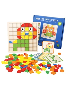 Christmas Decoration Mosaic Puzzle Concentration And Visual Training Educational Material For Kindergarten And Preschool, Desktop Game - Multicolor - View 3