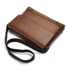 男士商务公文包横款笔记本电脑包时尚休闲手提包潮流单肩包斜挎包时尚男士礼物卡其色男士礼物经典商务工作公文包男士礼物文件夹防盗便携式纯色公文包斜挎包笔记本电脑公文包办公用品商务休闲通勤随身携带男士配饰文件袋防水男士礼物节日礼物 - 卡其色 - 查看 6