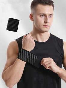 Dây đeo cổ tay họa tiết sọc nam - màu đen - Xem 3