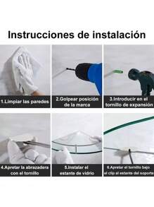 4 Piezas Accesorios para Baño Acero Inoxidable - Estante Organizador para Ducha con Repisas de Vidrio Templado de 4 Piezas, Organizador de Ducha Esquinero, Accesorio para Baño y Para Baño Esencial en Diseño Moderno y Elegante - Blanco - Ver 4