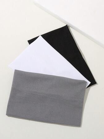 3 pezzi Fasce per capelli larghe di colore unito, adatte per esercizio quotidiano, fascia casual per capelli, turbante, fascia per sudore, accessori per capelli per donne per scuola, college, autunno inverno, vacanze, abiti eleganti, sciarpe, bandane morbide per donna