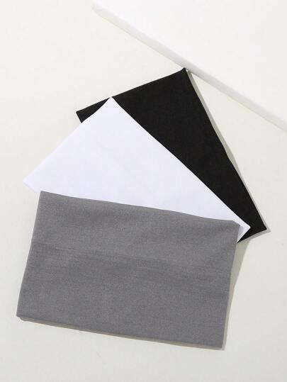 3 piezas Diademas anchas de unicolor adecuadas para ejercicio diario, banda para el cabello casual, turbante, banda para la cabeza, banda para sudar, accesorios para el cabello de mujer para la escuela, la universidad, el otoño, el invierno, vacaciones, atuendos elegantes, bufandas, bandanas suaves para mujer