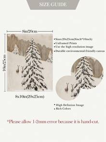 9入組冬季藝術印刷品,雪景壁畫寫真畫報,懸掛在客廳的北歐風格畫報,經典歡樂的聖誕節海報,無框油畫海報 - 彩色 - 查看 7