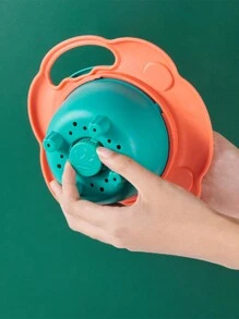 1pc 360° Rotating Anti-Spill Anti-Drop Baby Feeding Bowl, Saucer Shaped, Suitable For Infant & Toddler Daily Use