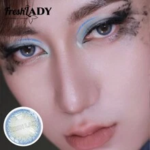 FRESH LADY Freshlady Student Eye Makeup Look Pupilentes Wildcat Blue Colored Contact Lenses 1 Year Disposable Halloween Costume Cosplay - View 6