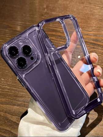 Apple 1pc 3.0mm Acrylic Purple Phone Case Compatible With IPhone Waterproof Shockproof Anti-Fall Scratch Resistant