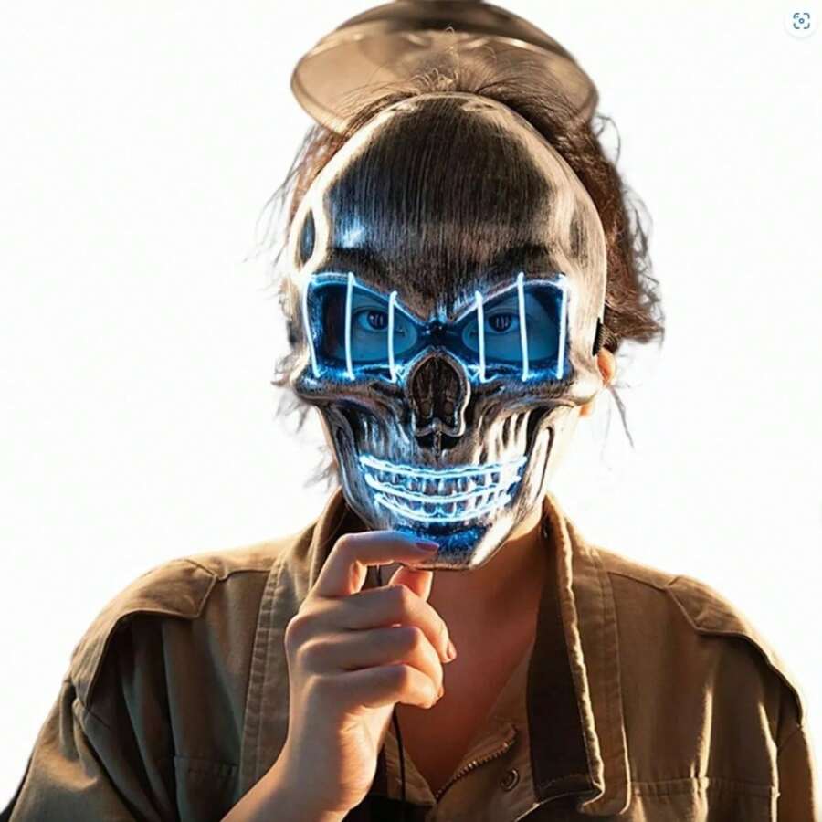 Máscara Luz Led La Purga Halloween Purga Miedo Decoración - Multicolor - Ver 1