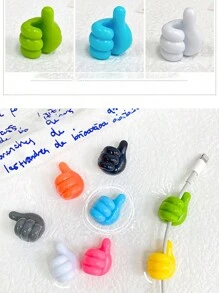 10入組/套 2.6x2cm Pp桌面電纜組織掛勾,多功能拇指形電纜收納器,適用於辦公桌、宿舍和家庭電纜固定和儲存(隨機顏色) - 彩色 - 查看 9