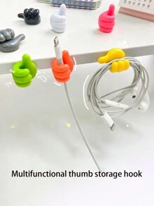 10入組/套 2.6x2cm Pp桌面電纜組織掛勾,多功能拇指形電纜收納器,適用於辦公桌、宿舍和家庭電纜固定和儲存(隨機顏色) - 彩色 - 查看 2