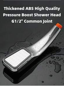 High-Pressure Boosting Showerhead, G1/2" Standard Interface, 300 Holes, Handheld Showerhead, Thickened ABS Material, Explosion-Proof Design - Silver - View 1