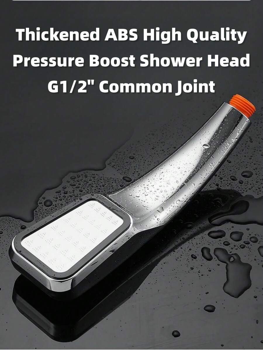 High-Pressure Boosting Showerhead, G1/2" Standard Interface, 300 Holes, Handheld Showerhead, Thickened ABS Material, Explosion-Proof Design - Silver - View 1