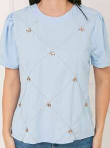 Women Tops - 藍色 - 查看 1