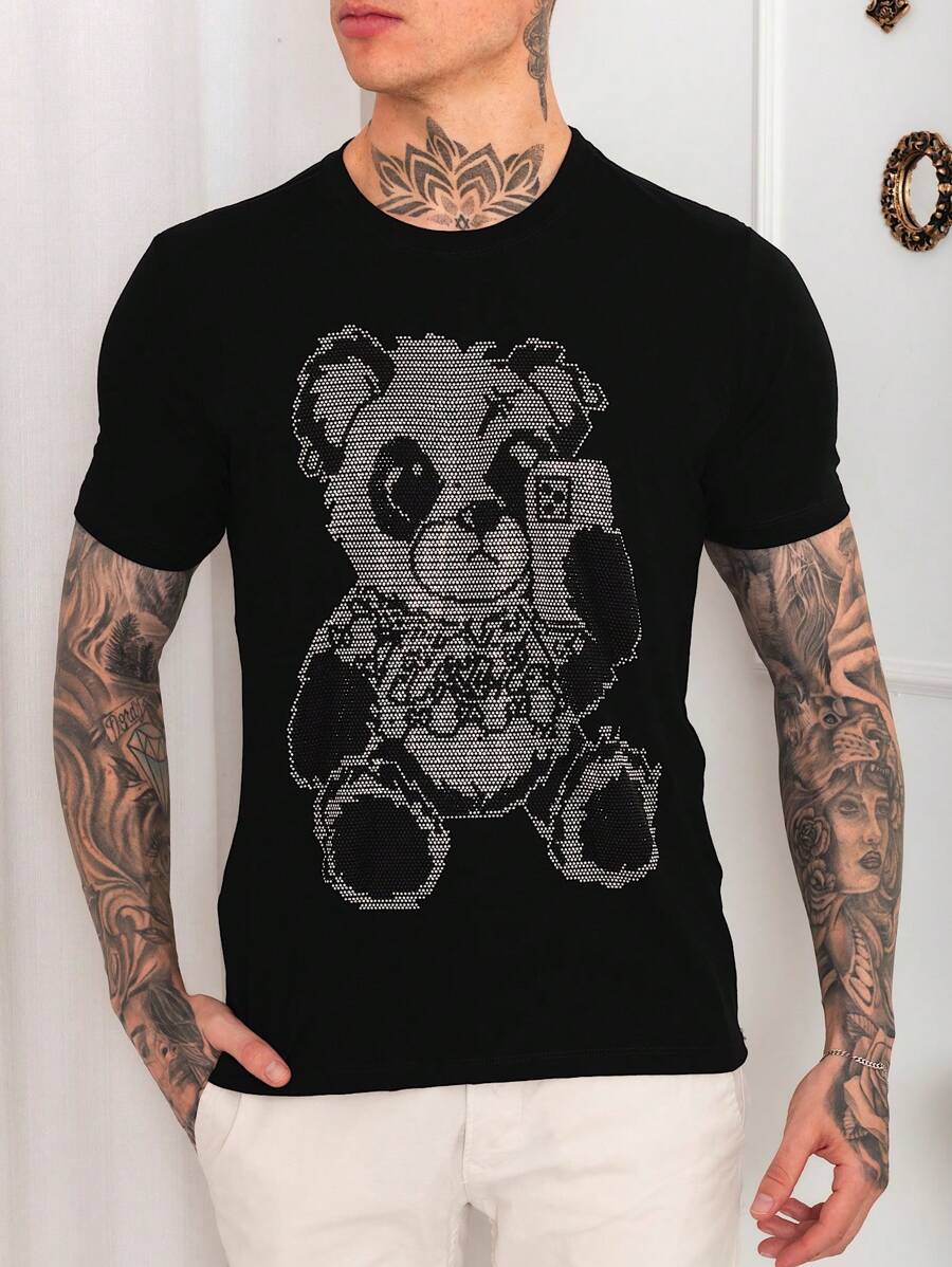 Men T-Shirts - 黑與白 - 查看 1