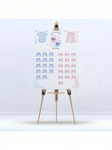 1 套 1 张海报，男女贴纸各 18 张，性别揭示宝宝揭示团队游戏卡，生日派对用婴儿淋浴家庭装饰礼物 - 彩色 - 查看 1