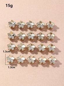 20pcs Children's Cute Gold Mini Flower Hair Clips, Perfect Gift For Daughter - Yellow - View 6