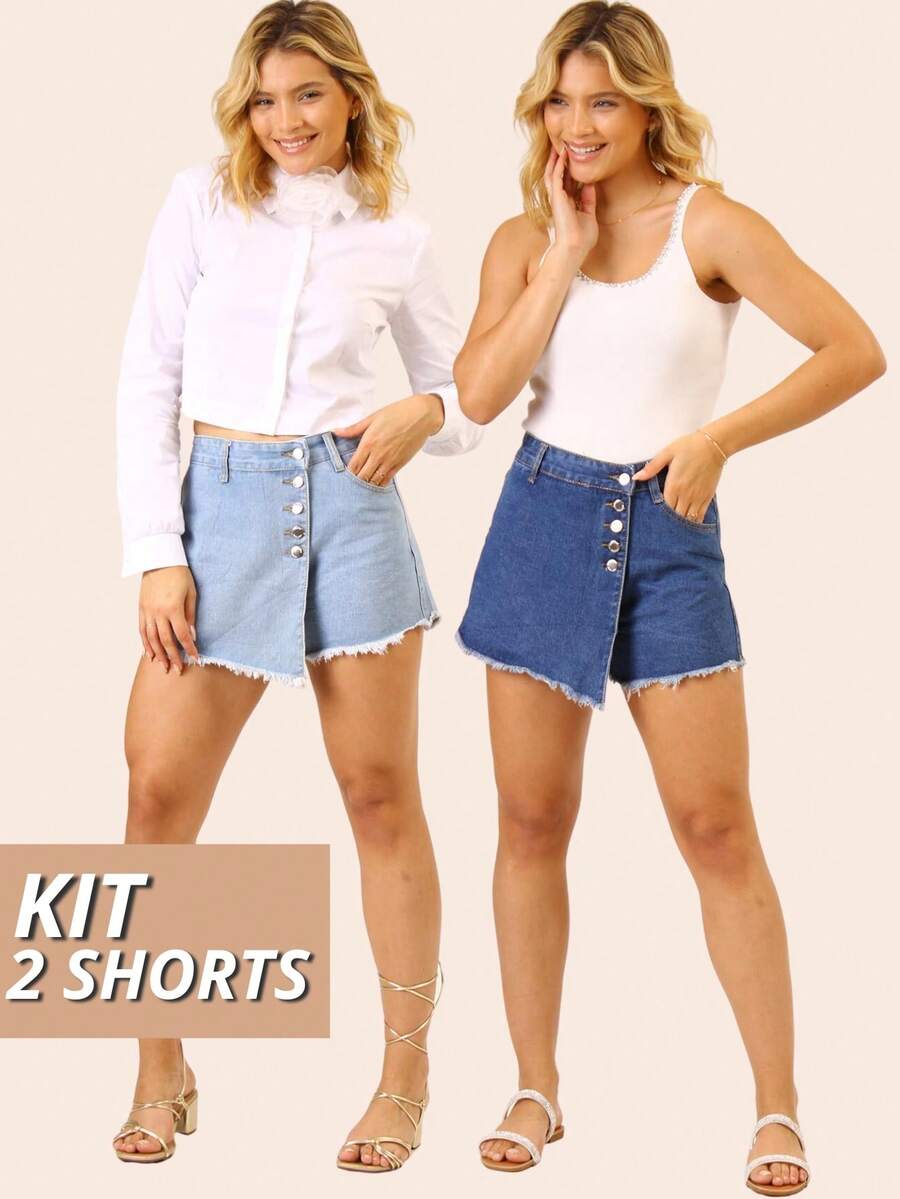 Women Denim Skirts - Màu xanh lam - Xem 1