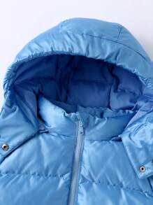 Annil 男童冬季保暖加厚休闲中长款羽绒服蓝色