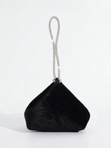 Vincy閃亮手袋閃光/亮片裝飾，璀璨迷人，優雅精美女士晚宴手提包，鑲有鑽石裝飾，派對女孩，女人，最適合派對、婚禮、舞會、晚宴/宴會，是獻給女性最佳禮物 - 黑色 - 查看 8