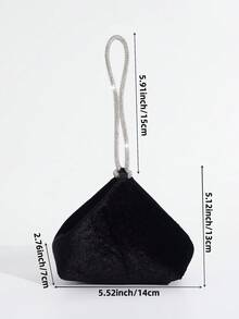 Vincy閃亮手袋閃光/亮片裝飾，璀璨迷人，優雅精美女士晚宴手提包，鑲有鑽石裝飾，派對女孩，女人，最適合派對、婚禮、舞會、晚宴/宴會，是獻給女性最佳禮物 - 黑色 - 查看 3