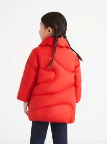 Annil Girls' Winter Warm Mid Length Down Jacket - Red - View 2