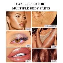 VERONNI 1 件裝身體閃光螢光粉噴霧,高光澤微光,自然立體輪廓腮紅粉,閃亮光澤,適合唇部、眼睛、頭髮、臉部和身體彩妝 - #03 粉色 - 查看 5