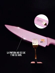 Set de 4 cuchillos de colores pastel, 1 tijera y 1 pelador de patatas. Cuchillos de acero estriado para uso doméstico, de cocina y chef. Herramientas de cocina esenciales, oferta de - Multicolor - Ver 7