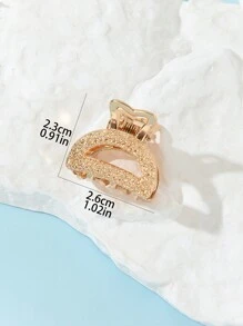 1入時尚的中空半圓形造型女士髮夾,適合日常佩戴 - 金色 - 查看 2