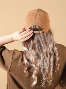1pc Unisex Corduroy Baseball Cap, Suitable For Daily Use In Autumn And Winter - Camel - View 3