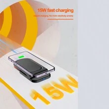 1入白色獨家款15w桌面無線充電器,帶多角度可折疊且攜帶方便的手機支架 - 白色 - 查看 7