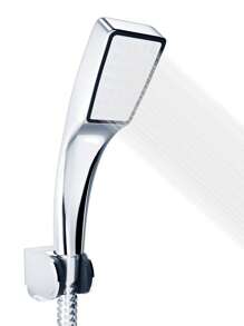 High-Pressure Boosting Showerhead, G1/2" Standard Interface, 300 Holes, Handheld Showerhead, Thickened ABS Material, Explosion-Proof Design - Silver - View 2