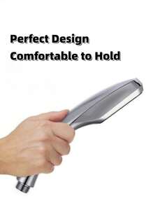 High-Pressure Boosting Showerhead, G1/2" Standard Interface, 300 Holes, Handheld Showerhead, Thickened ABS Material, Explosion-Proof Design - Silver - View 8