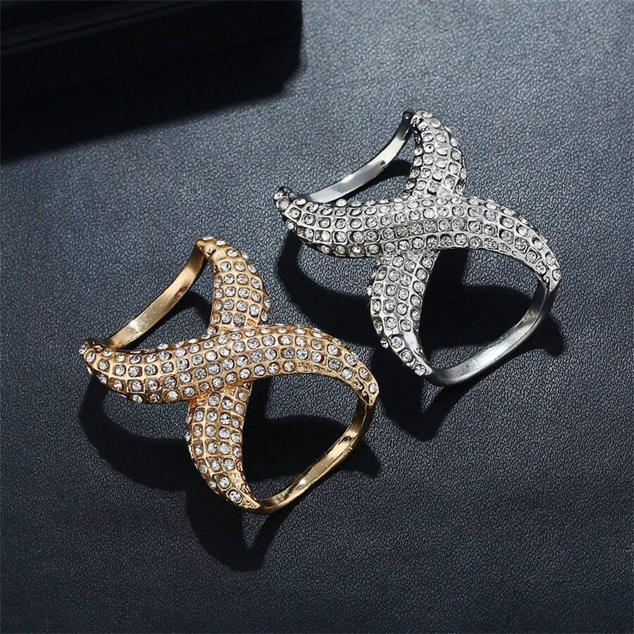 Crystal Simple Silk Scarf Buckle Classic Fastener Scarves Fashion