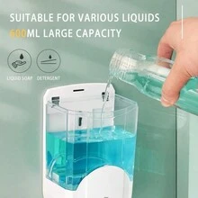 1pc Hotel Wall Mounted Soap Dispenser, Non-contact, Fully Automatic, Infrared Sensor, Public Bathroom Foam Dispenser, Home Use - White - View 2