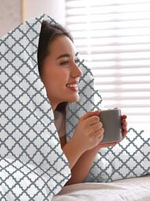 Lux Decor 3-Piece Microfiber Duvet Cover Set - Exceptional Design With Zipper Closure, Including 2 Matching Pillow Shams For Cozy Elegance And Year-Round Comfort - Modern Bedding Set, Soft & Stylish, Cozy Bedroom, Soft Duvet, Luxury Sleep Set, Valentine's Day Romantic Bedding, Spring Bedroom Refresh, Easy Duvet Change, Zip Closure, Matching Shams, Modern Patterns, Washable Cover, Bedroom Transformation, Stylish Design, Cozy Feel, Quick Room Update, Daily Living, Home Basic, Family Choice - 白色/灰色 - 查看 4