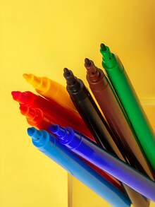 Marcadores Plumones Punta Fina 24 Piezas+4 - Multicolor - Ver 3