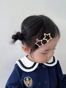 30入組女孩時尚多用白、米色、棕色和黑色星星髮夾 - 棕色 - 查看 4