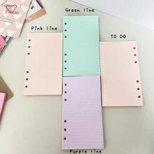 A6 40 Hojas Papel De Recarga, Papel De Encuadernación De 6 Orificios, Piezas De Cuaderno De Planificador Semanal / En Blanco