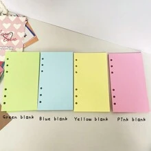 A6 40 Hojas Papel De Recarga, Papel De Encuadernación De 6 Orificios, Piezas De Cuaderno De Planificador Semanal / En Blanco