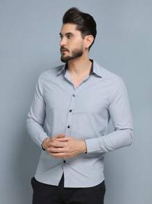 Men Shirts - 淺灰色 - 查看 1