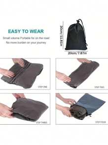 1pc Inflatable Foot Rest Pillow For Travel, With Storage Bag, Press-Type Inflatable, Ultra Light Foldable, For Airplane Train For Car For Travel Business For Siesta, Adjustable Inflatable Footrest Stool For Men And Women Travel Essentials - Dark Grey - View 7