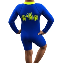 Traje De Baño Niños, Buzo, Manga Larga, Cierre Frente. - Celeste - Ver 3