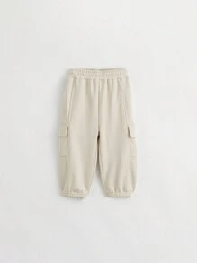 Boys' Outdoor Work Wear Style Pants With Multiple Pockets And Elastic Cuffs For Fall