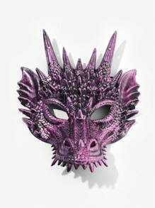 1pc Universal Purple Pp Decorated Creative And Novel Halloween Dragon Mask Accessory For Halloween Party - Purple - View 1