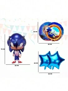 Kits 5pz De Globos De Sonic Dash Globos Metalicos Sonic Azul - Azul - Ver 2