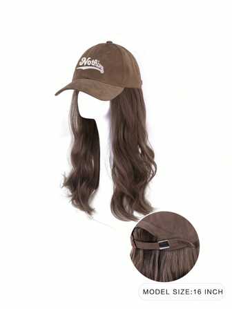 Women Full Head Wig Hat With Long Hair, 2023 New Style Synthetic Hair And Real Hair Blend, One Piece Design