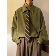 1 pièce Cravate en polyester à rayures café, style université, faite à la main, convient pour un port quotidien décontracté pour hommes