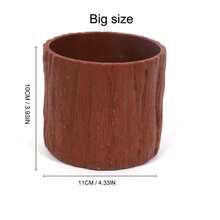 1入組小型pp圓形仿木花盆,4色隨機發貨,2種尺寸可選,適用於多肉植物種植和桌面儲物 - 隨機顏色 - 查看 5