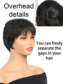 wigs for women, Black short wigs, suitable for daily wear, easy to wear, synthetic fiber