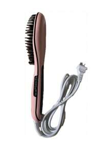 Cepillo Alisador de Pelo, Plancha para alisar el cabello con peine incorporado, Peine para Alisar el Cabello Eléctrico Multifuncional para Hombres y Mujeres - Rosa - Ver 2