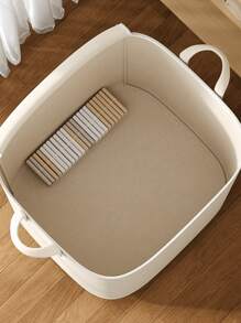 1PC Linen Zippered Storage Bag, Clothing Storage Bag, Underwear Storage Bag, Quilt Storage Bag, Toy Storage Bag, Two-Way Zipper, Edge Binding Technology, Reinforced Handle, Preferred Fabric, Suitable For Home Storage And Storage Quilt Bag Quilt Storage Bag Clothes Storage For Bedroom Wardrobe Home Travel Accessories Travel Essentials School Organizer Bags Teacher Storage Bags - Beige - View 4